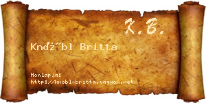 Knöbl Britta névjegykártya